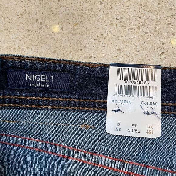Atelier Gardeur Nigel Jeans Mens Size 42x34 Blue Regular Fit Ring Denim New - Picture 10 of 15